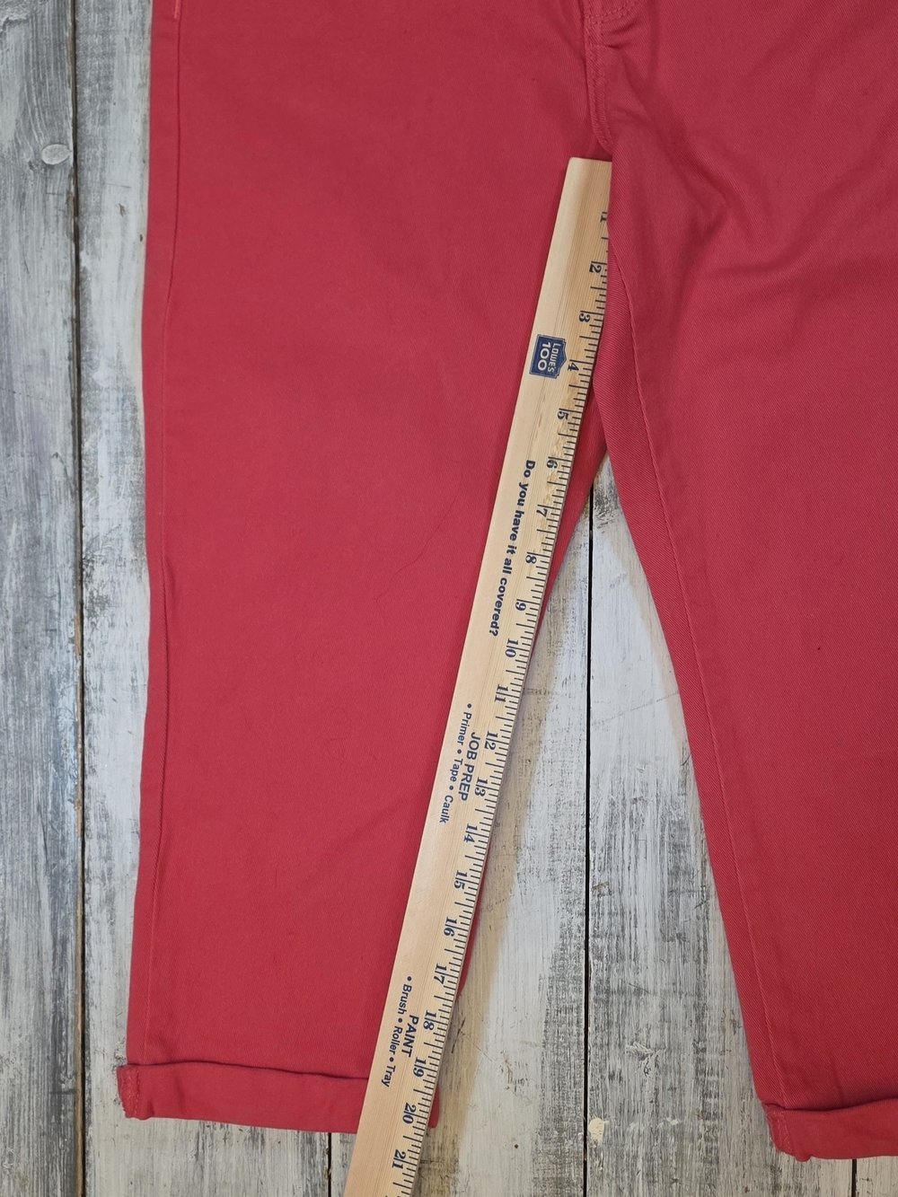 Salt Works Women's Cropped Medium Risw Jeans in Light Red sz 12 - Picture 6 of 6